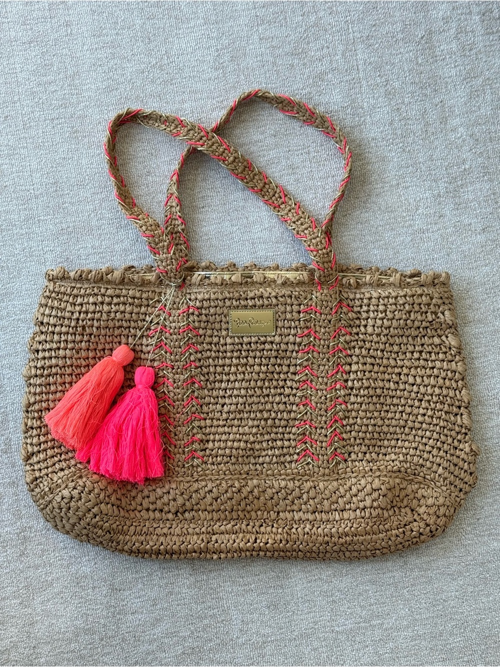 Lilly Pulitzer Nosara Woven Straw Tote Beachbag